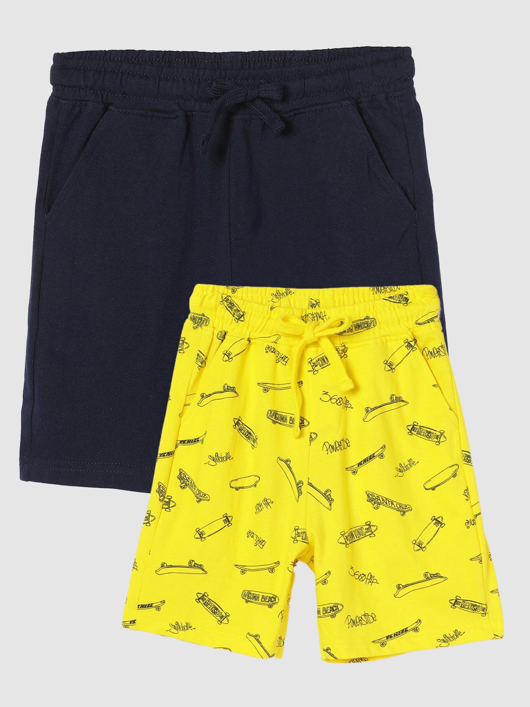 

Fame Forever by Lifestyle Boys Pack Of 2 Cotton Shorts, Yellow