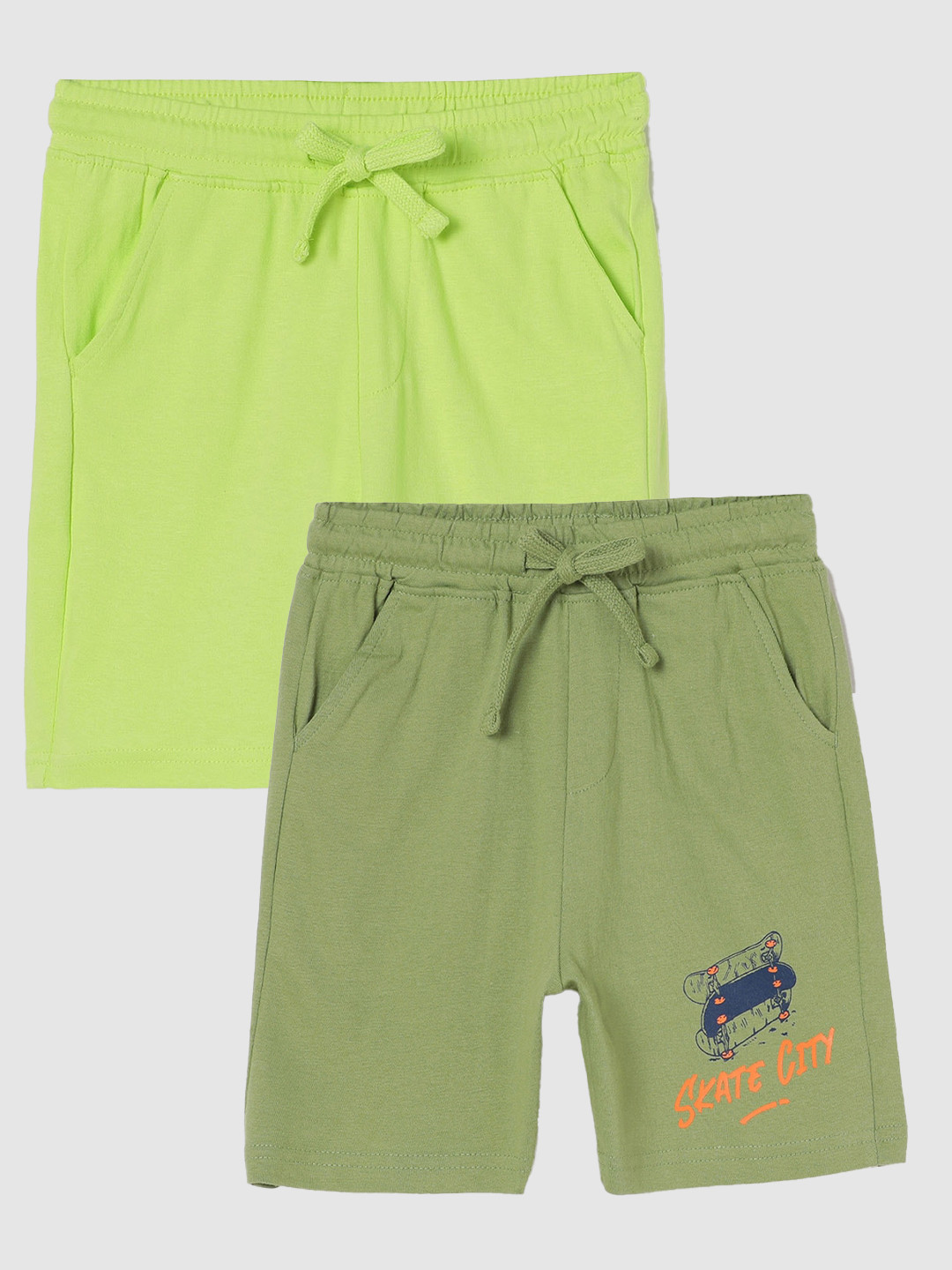 

Fame Forever by Lifestyle Boys Pack Of 2 Cotton Shorts, Olive