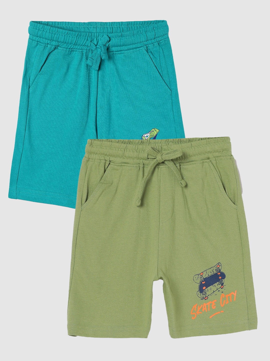 

Fame Forever by Lifestyle Boys Pack Of 2 Cotton Shorts, Olive