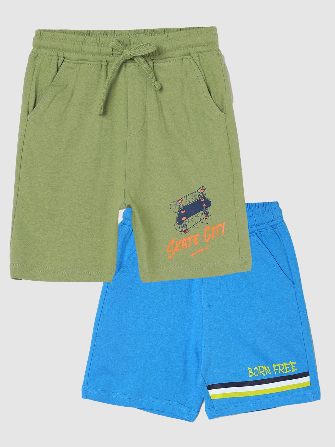 

Fame Forever by Lifestyle Boys Pack Of 2 Cotton Shorts, Olive