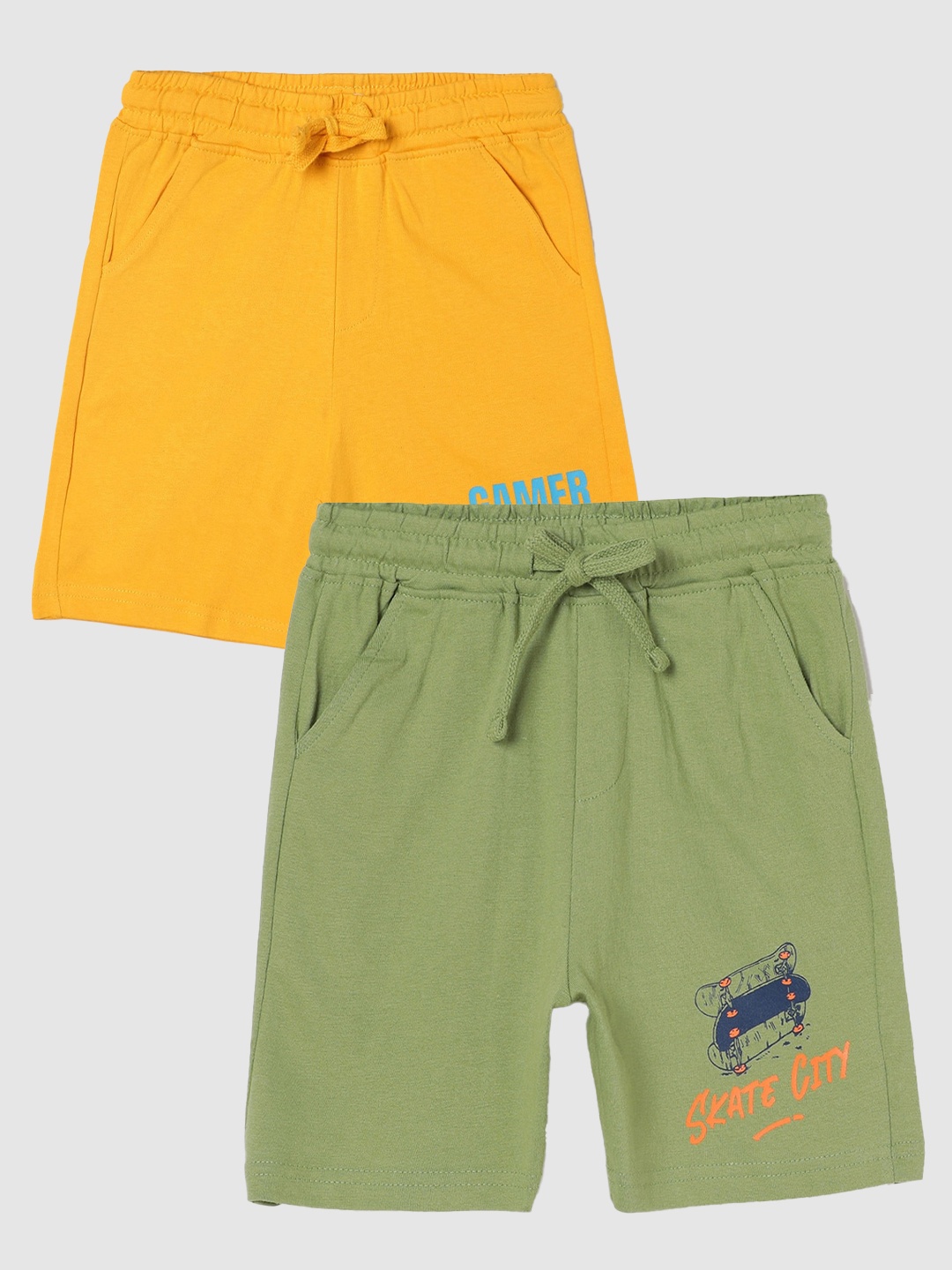 

Fame Forever by Lifestyle Boys Pack Of 2 Cotton Shorts, Olive