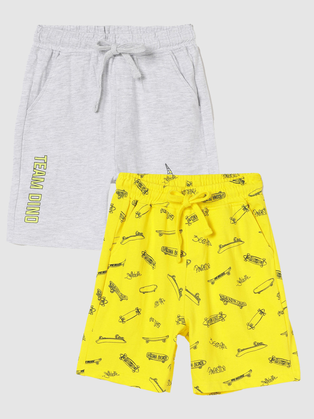 

Fame Forever by Lifestyle Boys Pack Of 2 Cotton Shorts, Yellow