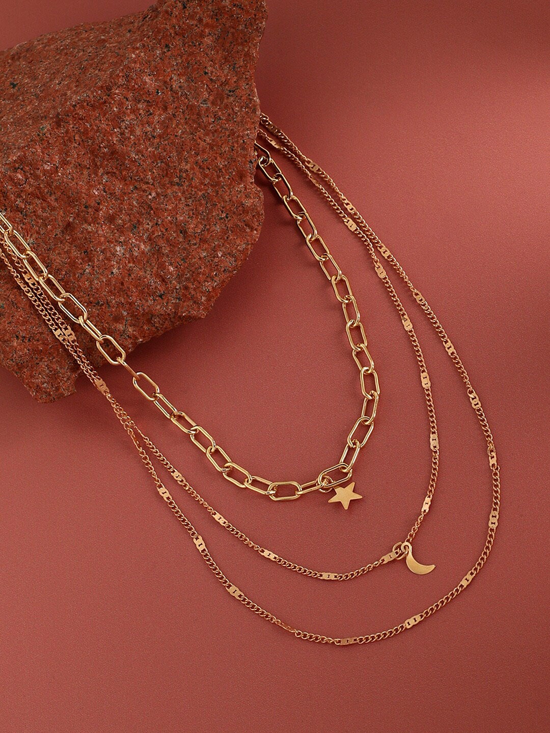 

SOHI Gold-Plated Layered Necklace