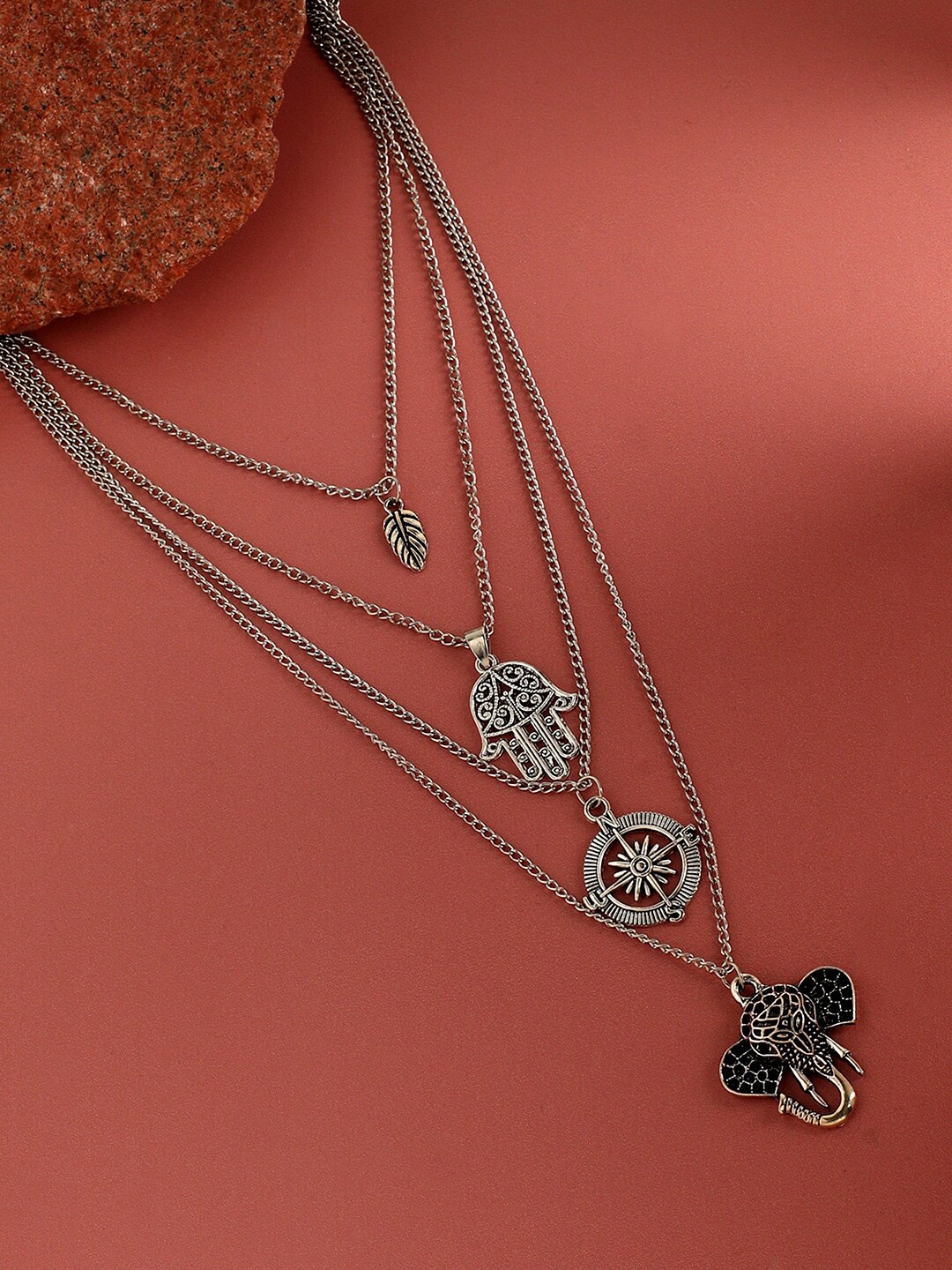 

SOHI Silver-Plated Layered Minimal Chain