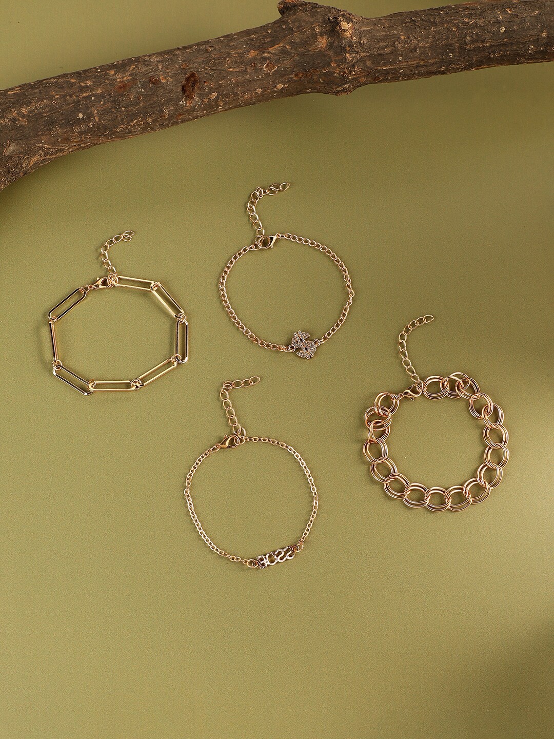 

SOHI Set Of 4 Gold-Plated Bracelet