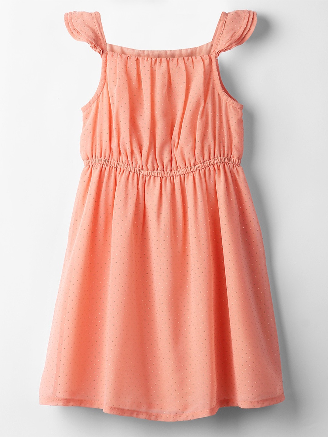 

Beebay Girls Embellished Detailed Square Neck Fit & Flare Dress, Peach