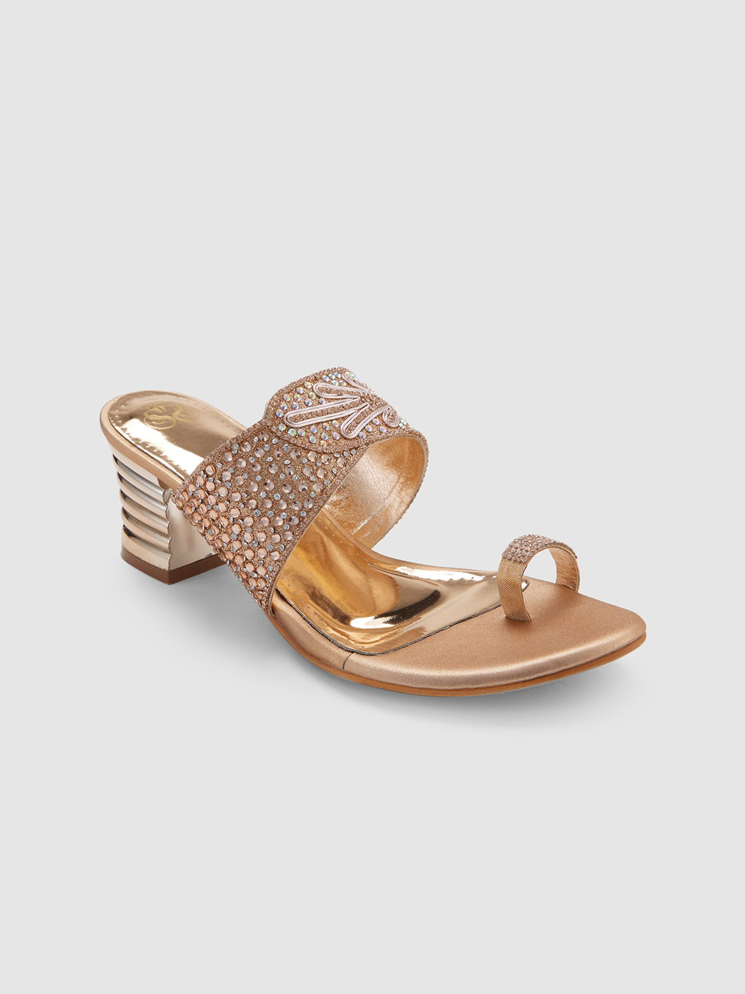 

Sole To Soul Embellished Ethnic Block Heels, Champagne