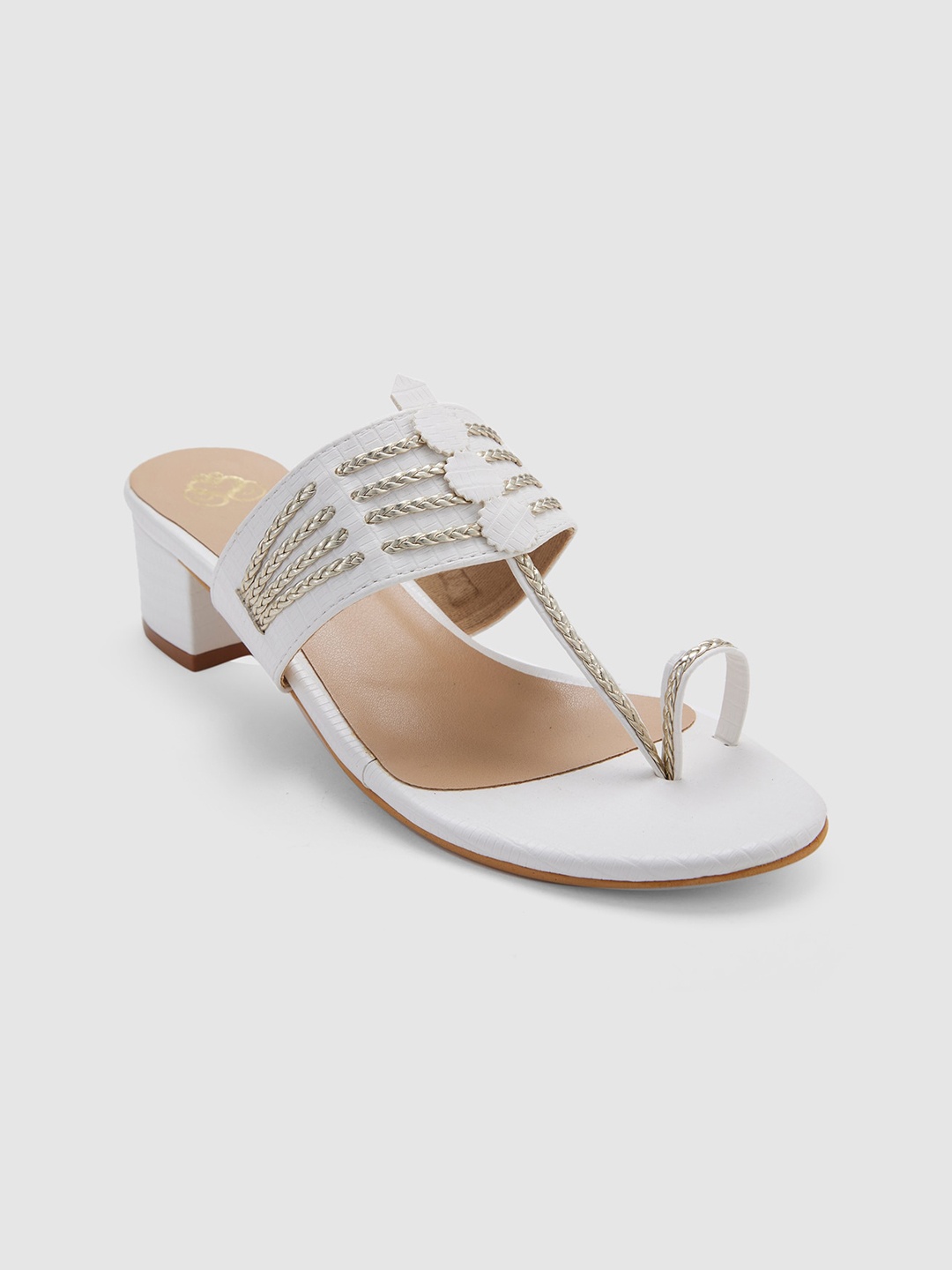 

Sole To Soul Embellished One Toe Block Heels, White