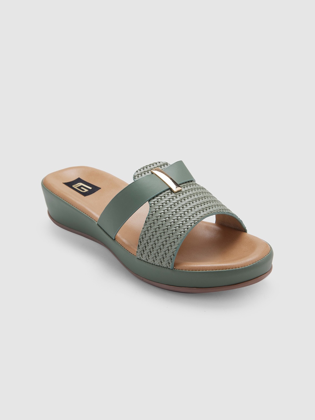 

Sole To Soul Textured Open Toe Flats, Green
