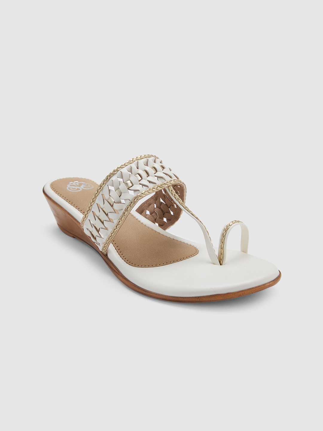 

Sole To Soul Braided Open One Toe Comfort Heels, Cream