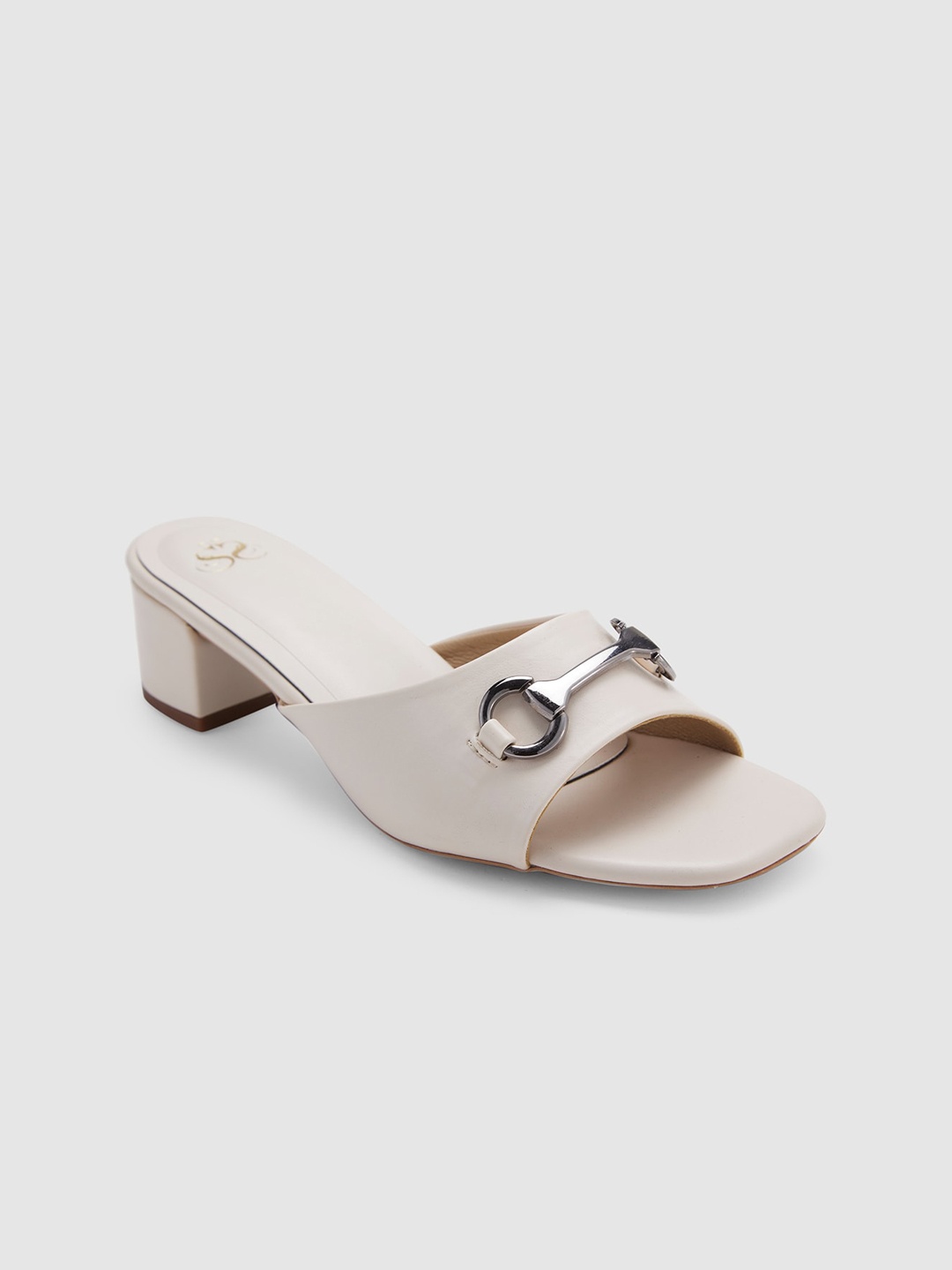 

Sole To Soul Embellished Open Toe Block Heels, Cream