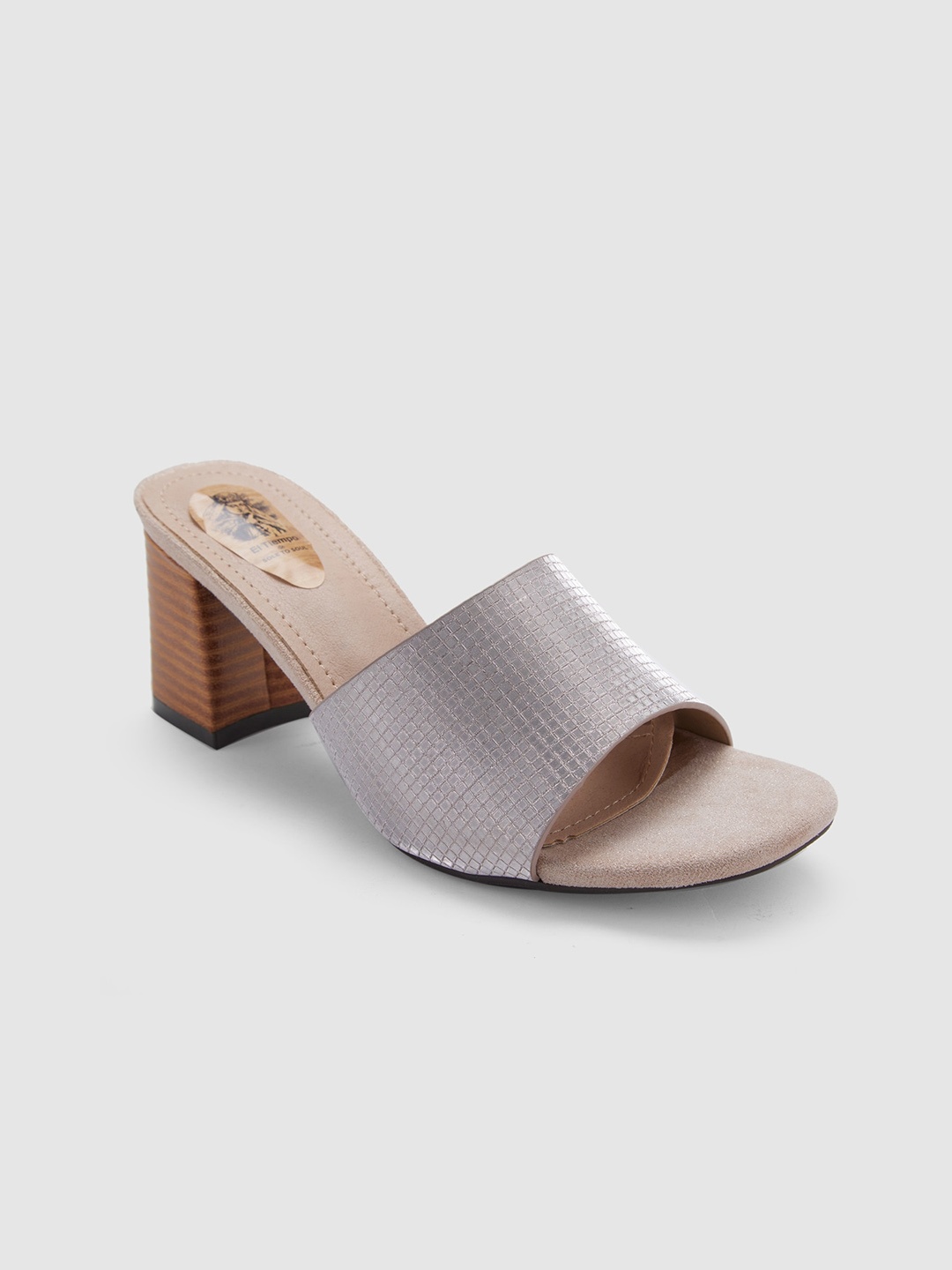

Sole To Soul Textured Open Toe Block Heels, Champagne