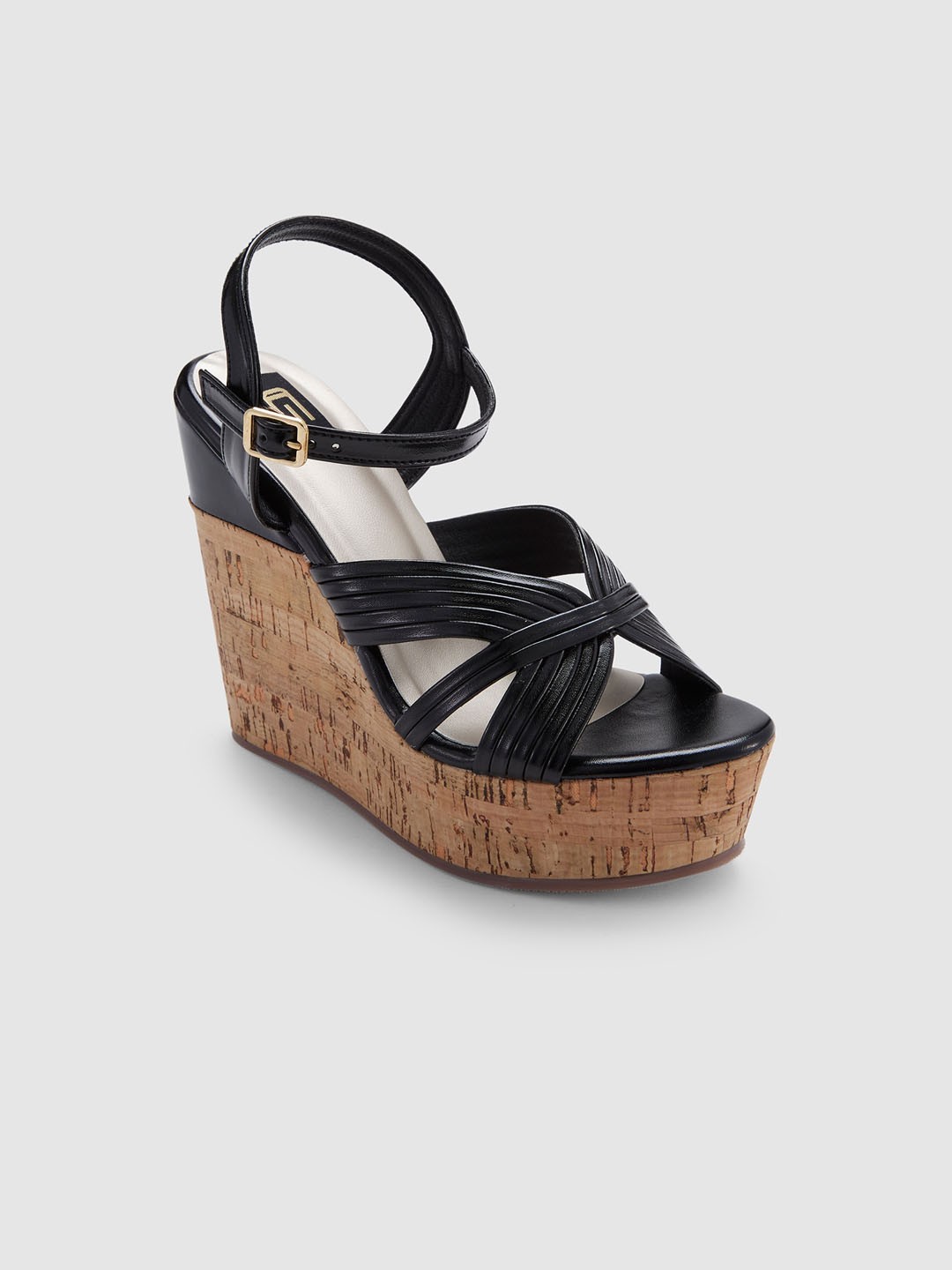 

Sole To Soul Wedge Heels With Ankle Loop, Black