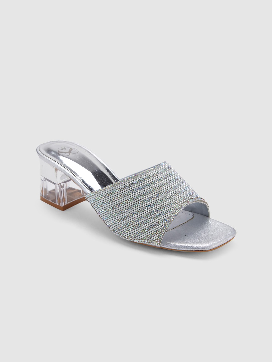 

Sole To Soul Square Toe Party Block Heels, Silver