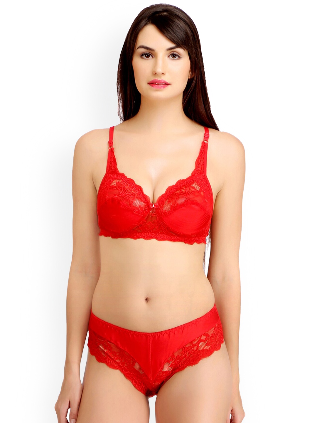 

AROUSY Cotton Non-Padded Lingerie Set N_Stich Set_Red_38