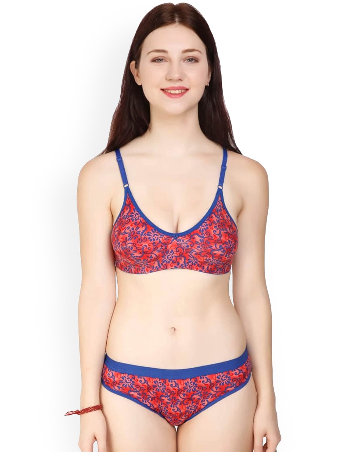 

AROUSY Women Printed Cotton Lingerie Set BY_PF Set_Pink_34