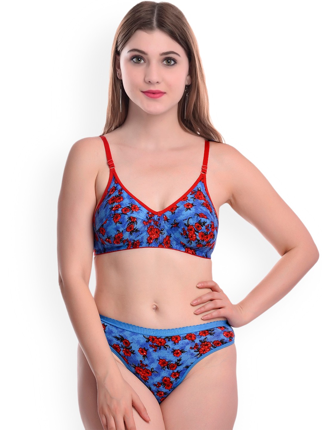 

AROUSY Printed Cotton Lingerie Set N_Janu Set_Blue_36