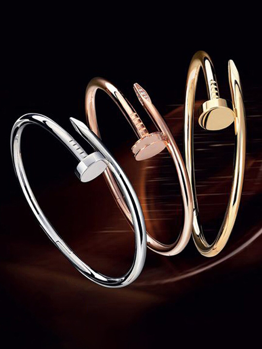 

Jewels Galaxy Set of 3 Cuff Bracelet, Rose gold