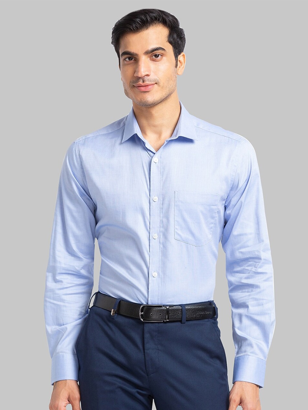 

Park Avenue Slim Fit Organic Cotton Formal Shirt, Blue