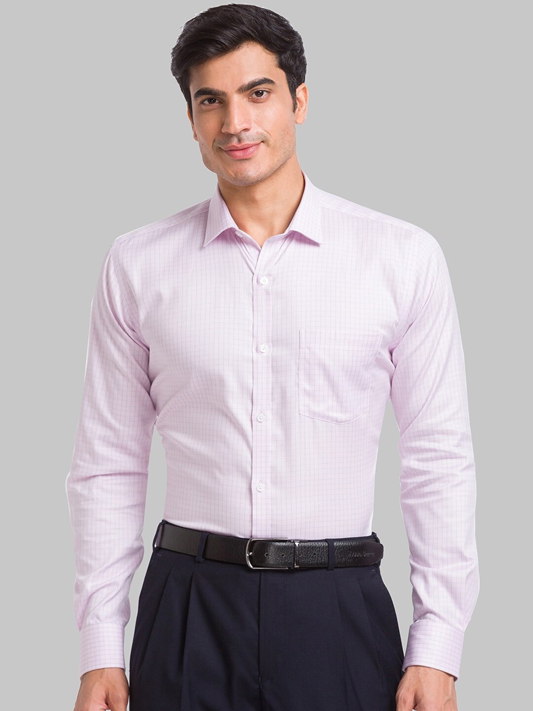 

Park Avenue Micro Checked Pure Cotton Formal Shirt, Pink