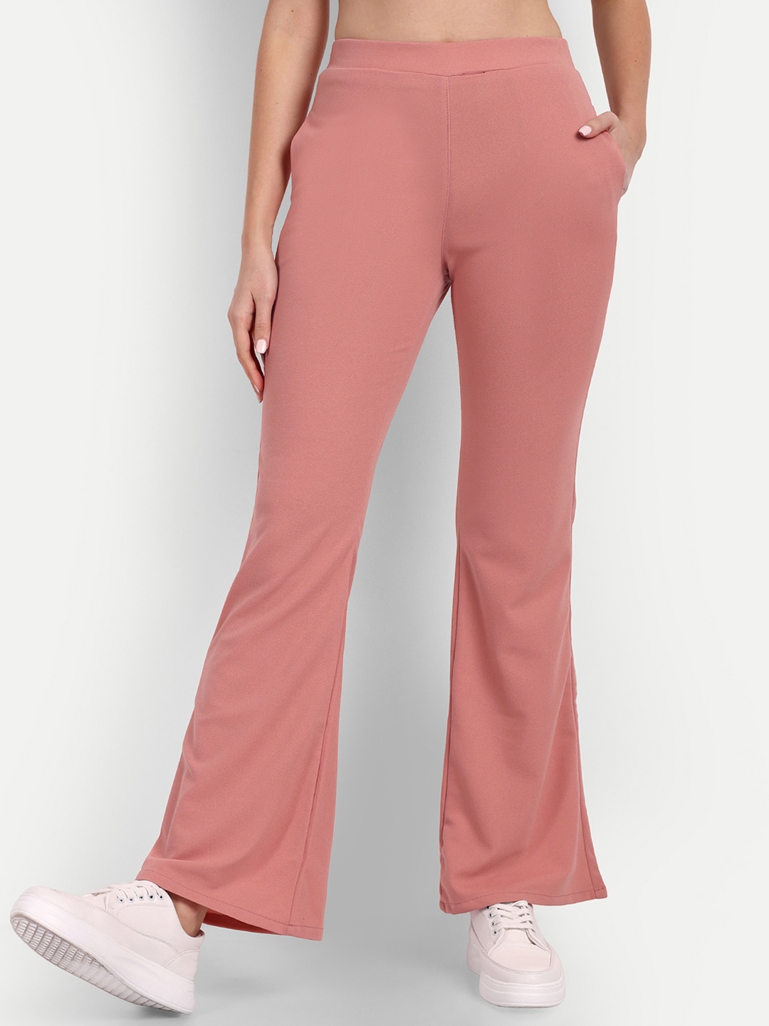 

Next One Women Pink Relaxed Flared High-Rise Bootcut Trousers