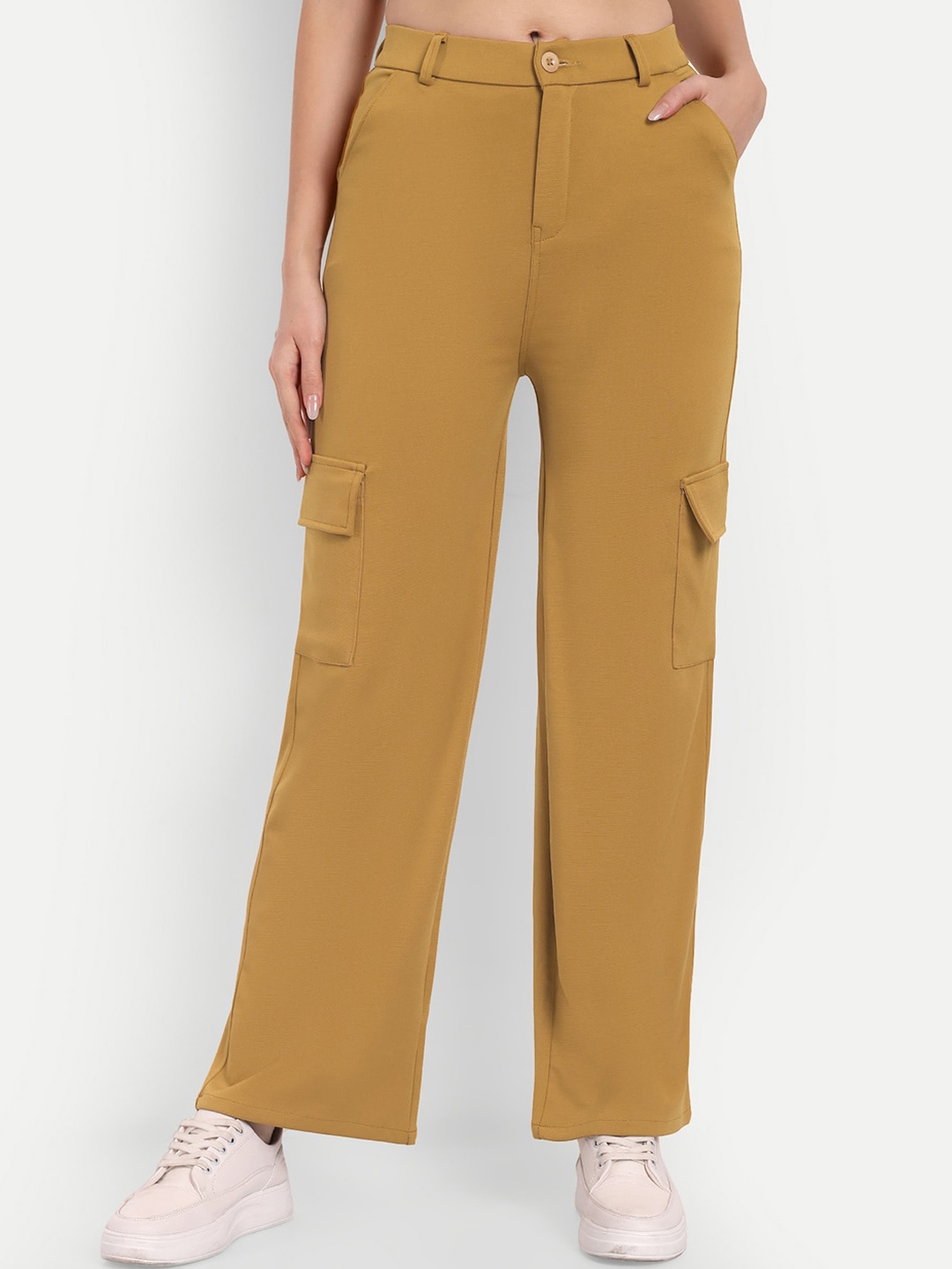 

Next One Women Smart Straight Fit High-Rise Easy Wash Culottes, Mustard