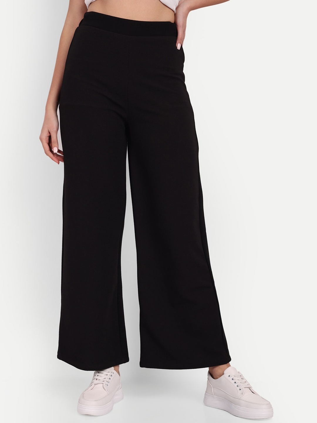 

Next One Women Relaxed Loose Fit High-Rise Easy Wash Trousers, Black