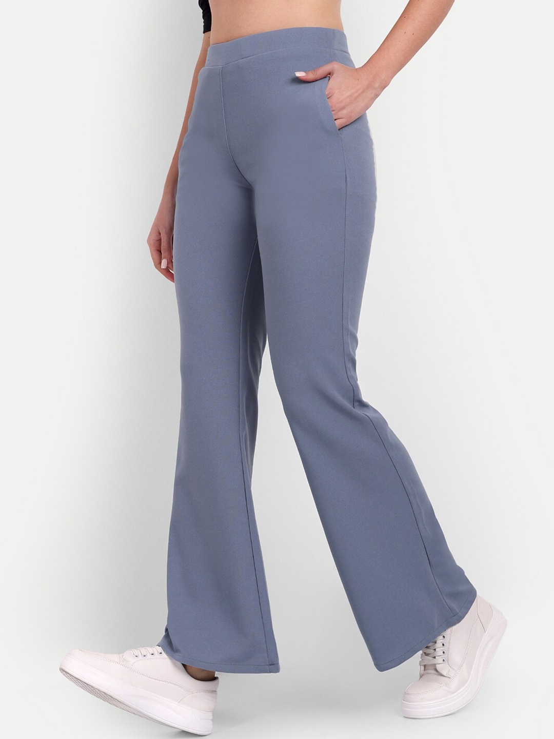 

Next One Women High-Rise Relaxed Flared Bootcut Trousers, Grey