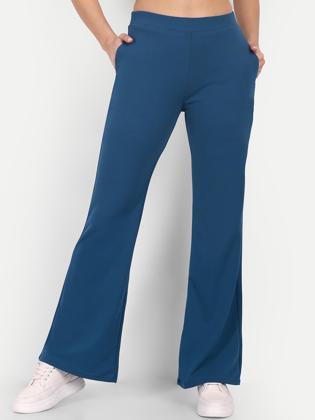 

Next One Women Pink Relaxed Flared High-Rise Bootcut Trousers, Blue