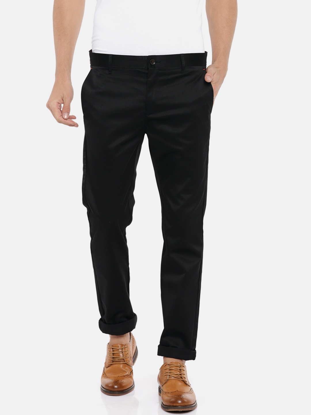

Arrow Sport Men Black Smart Slim Fit Solid Regular Trousers