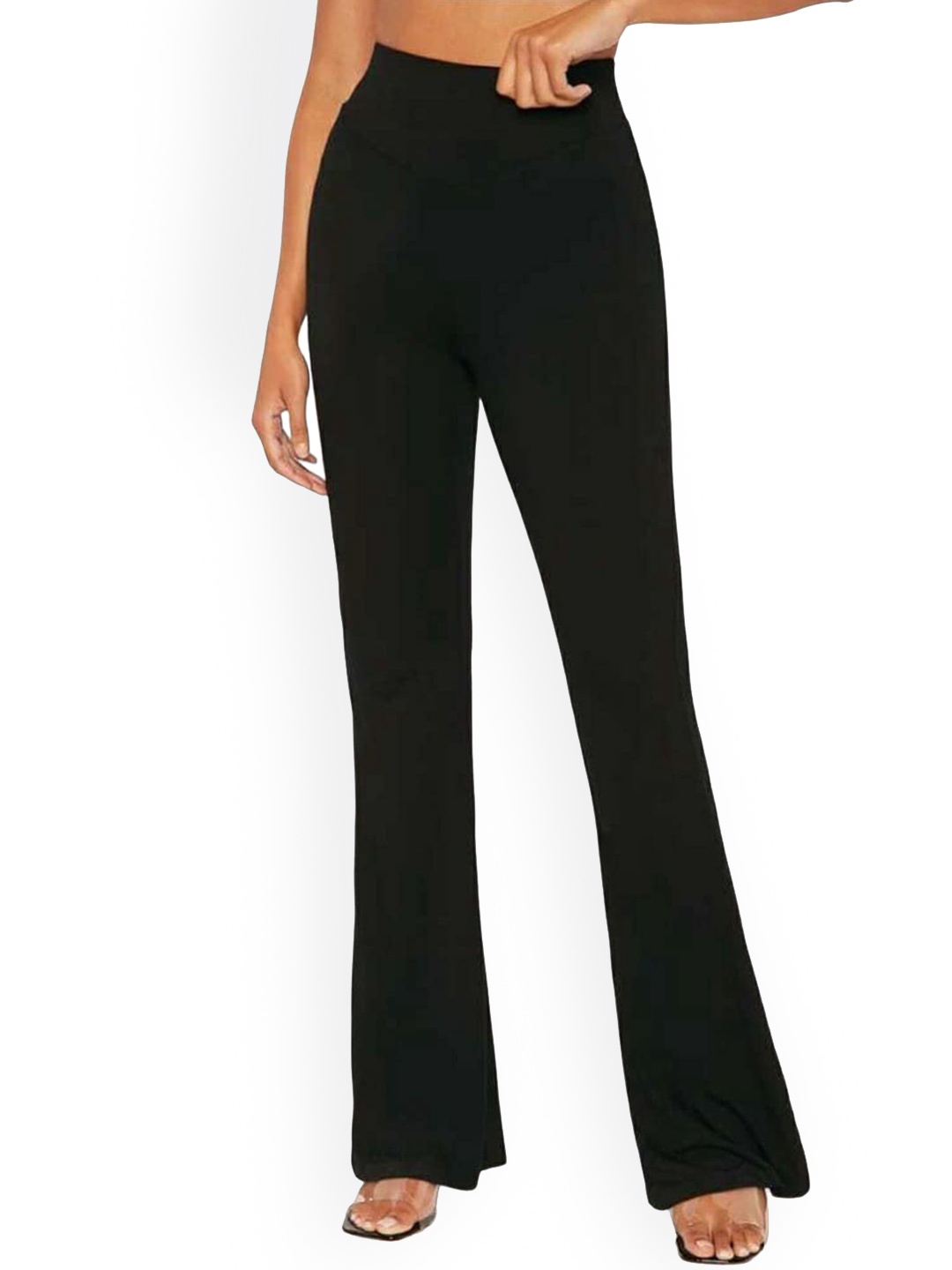 

Next One Women Bootcut High-Rise Easy Wash Trousers, Black