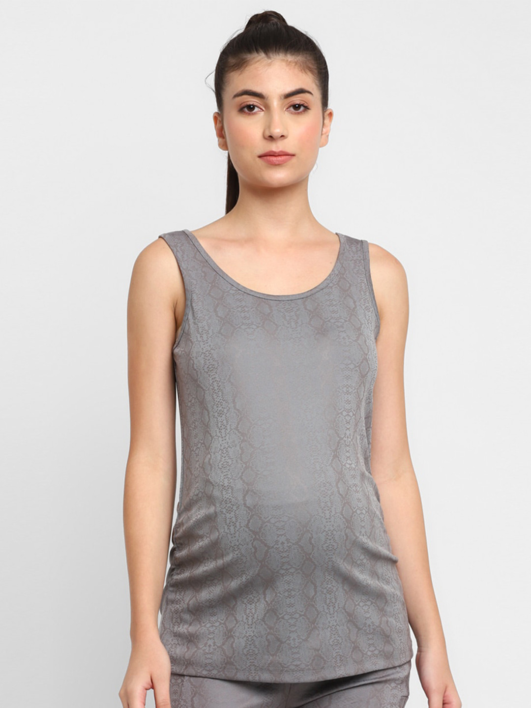

Momsoon Maternity Animal Printed Sleeveless Maternity Tank Top, Grey