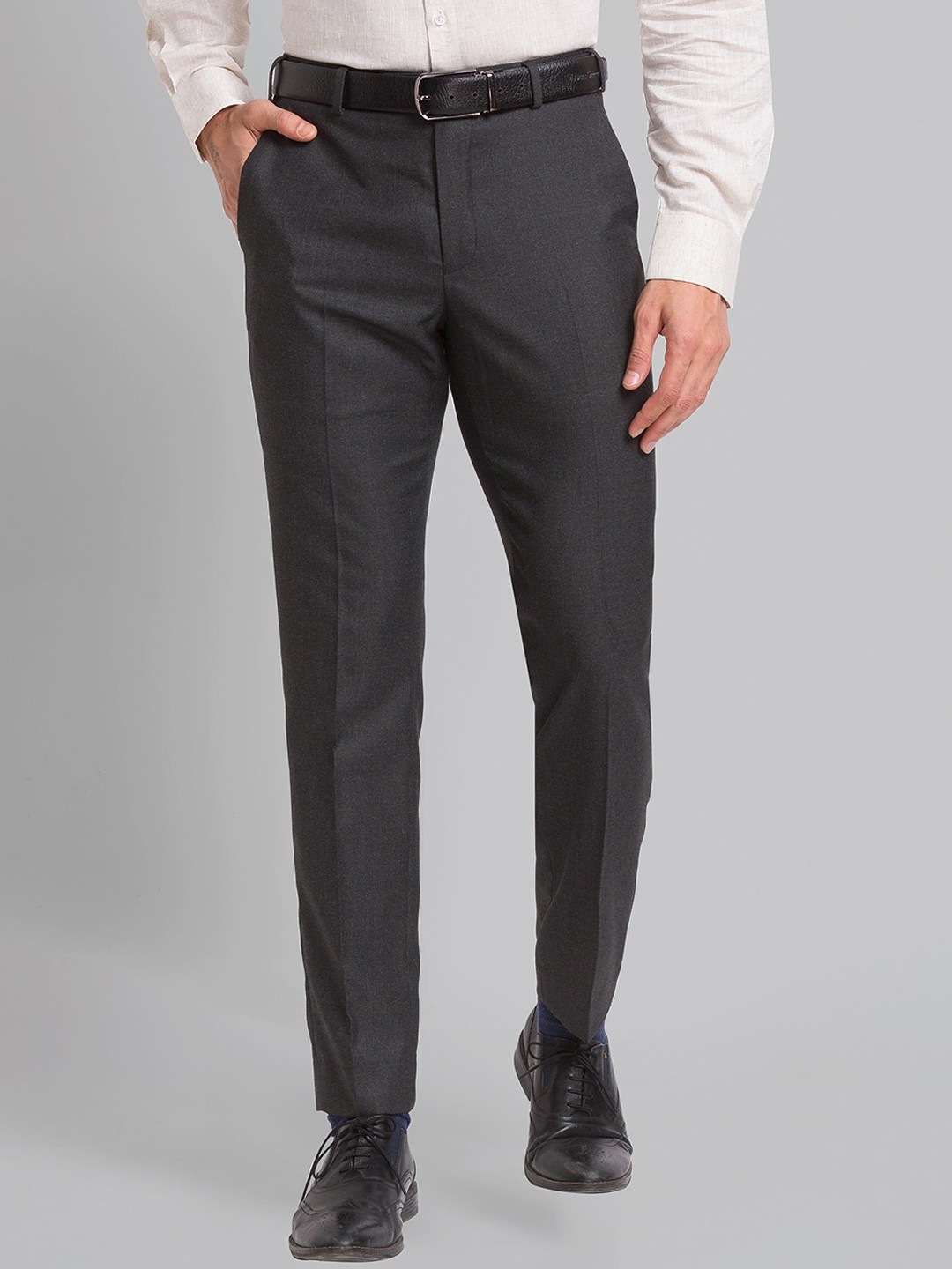 

Park Avenue Men Mid-Rise Formal Trousers, Grey