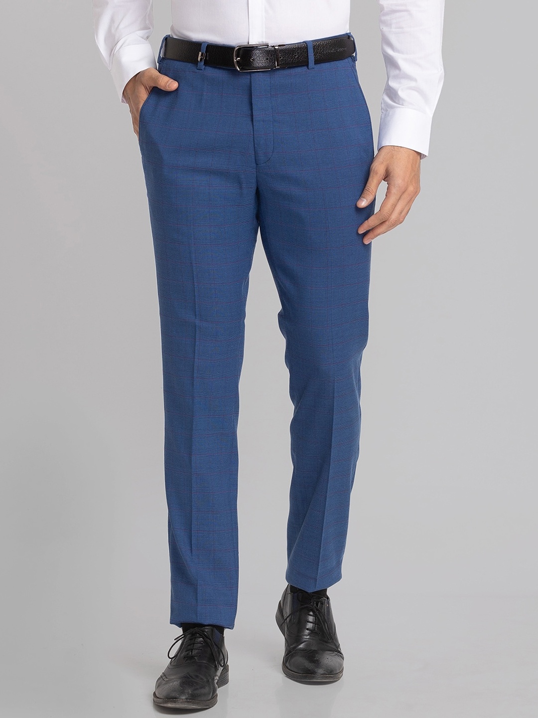 

Park Avenue Men Mid Rise Formal Trousers, Teal