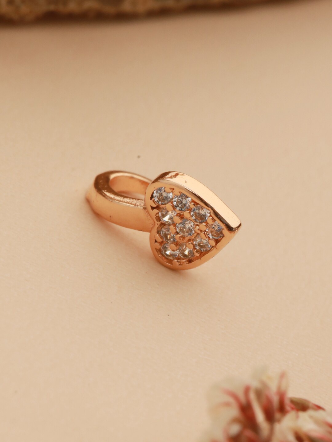 

Aadvik Designs Rose Gold-Plated CZ-Studded Nosepin