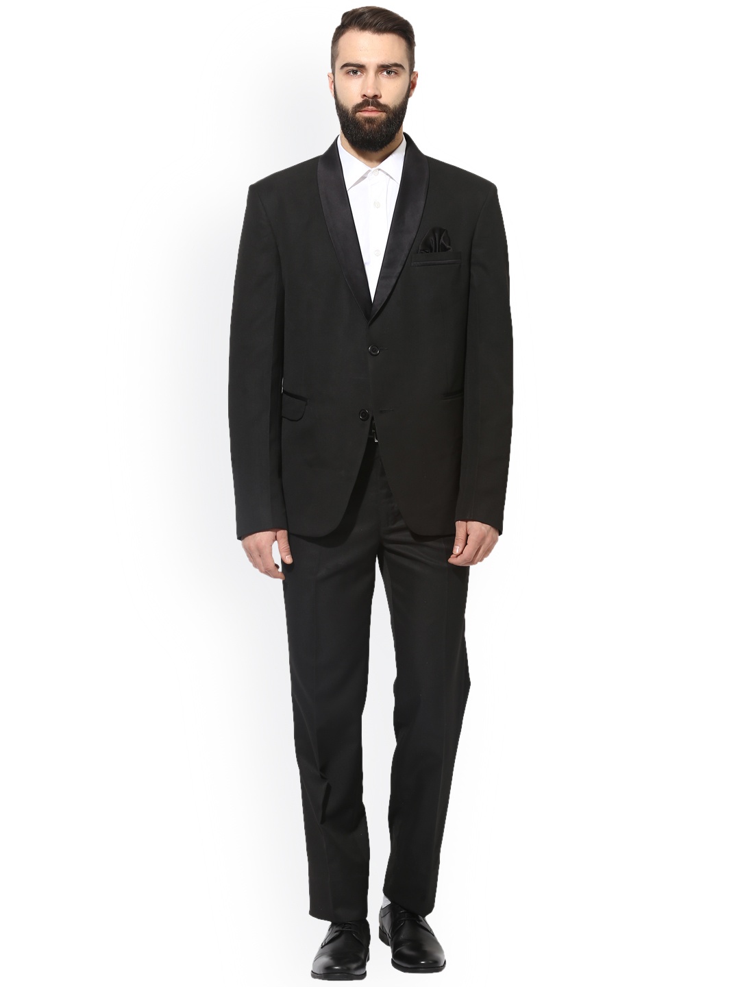 

Hangup Men Black Single-Breasted Slim Fit Party Suit