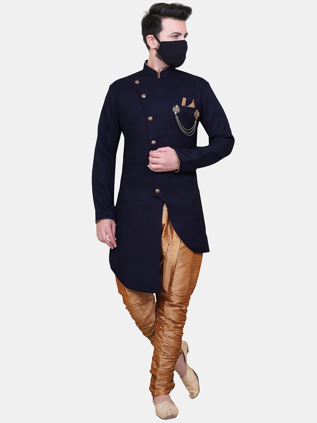 

Avaeta Sherwani Set, Navy blue