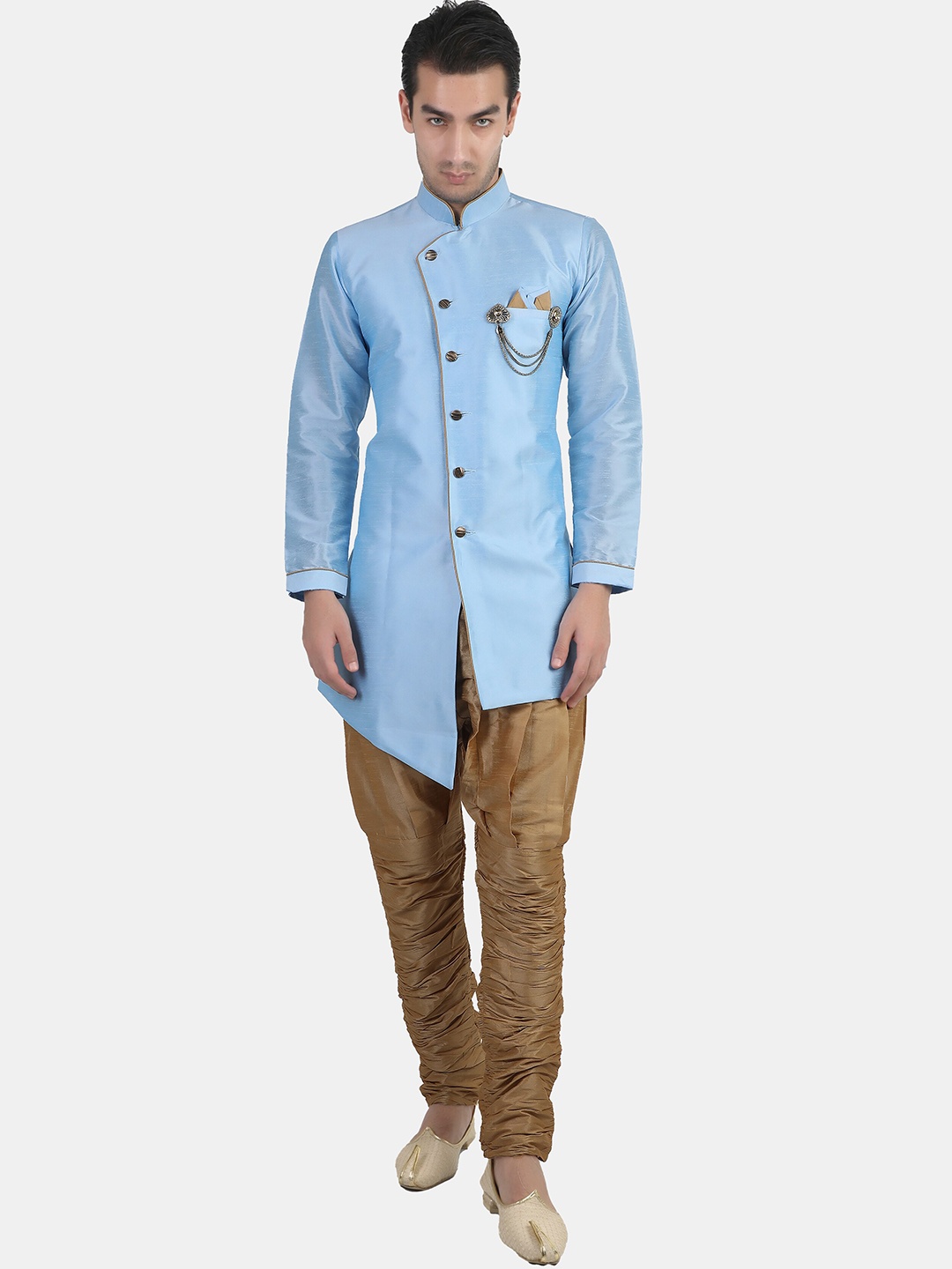 

Avaeta Men Dupion Silk Sherwani Set, Blue