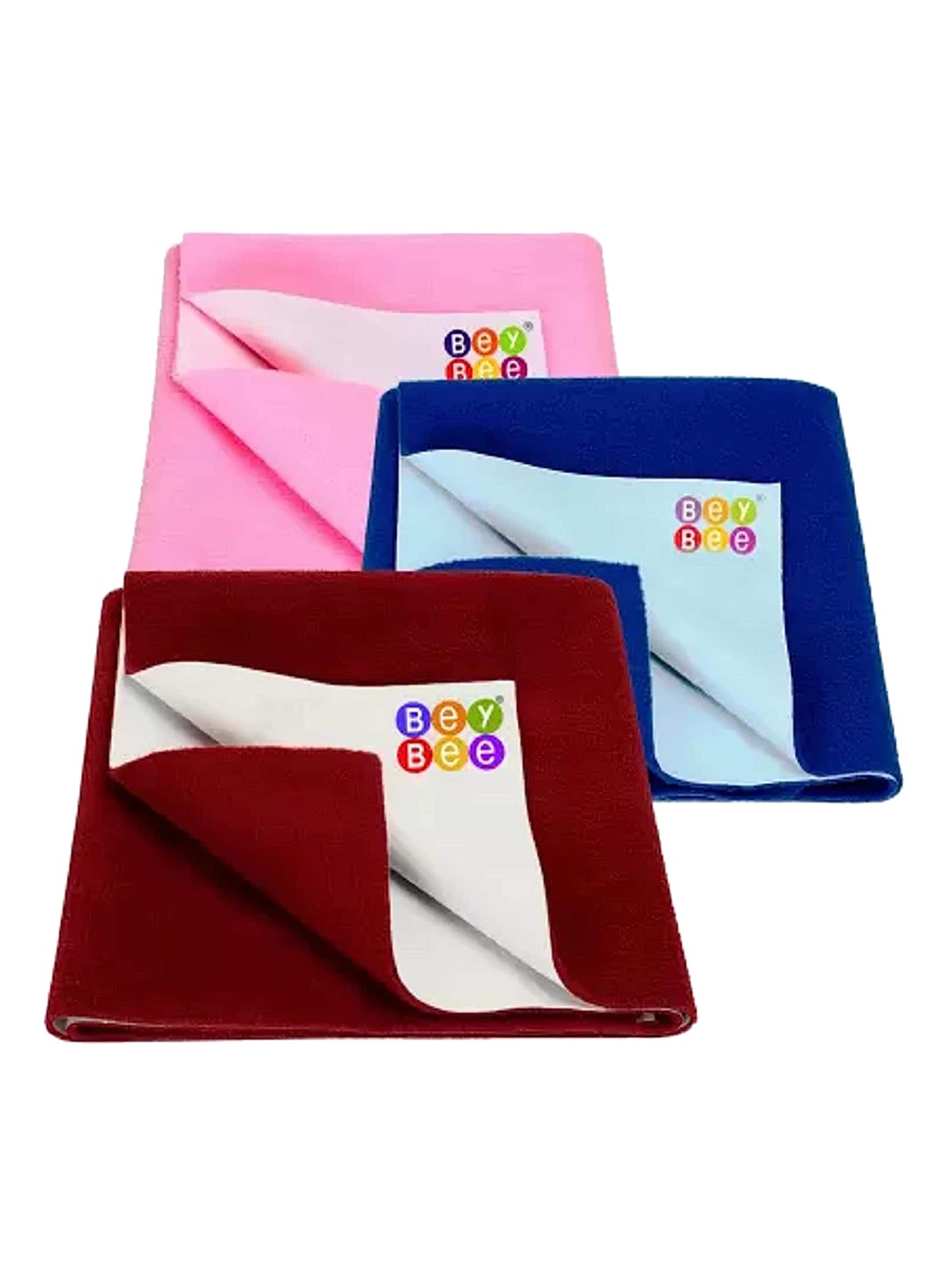 

BeyBee Kids Maroon & Blue 3 Pieces Cotton Mattress Protector