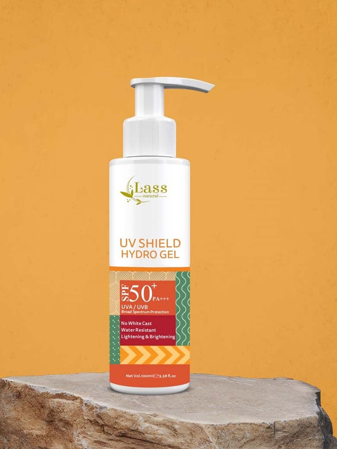 

Lass Naturals UV Shield Hydro Gel SPF 50 PA+++ Non Sticky Sunscreen - 100 ml, White