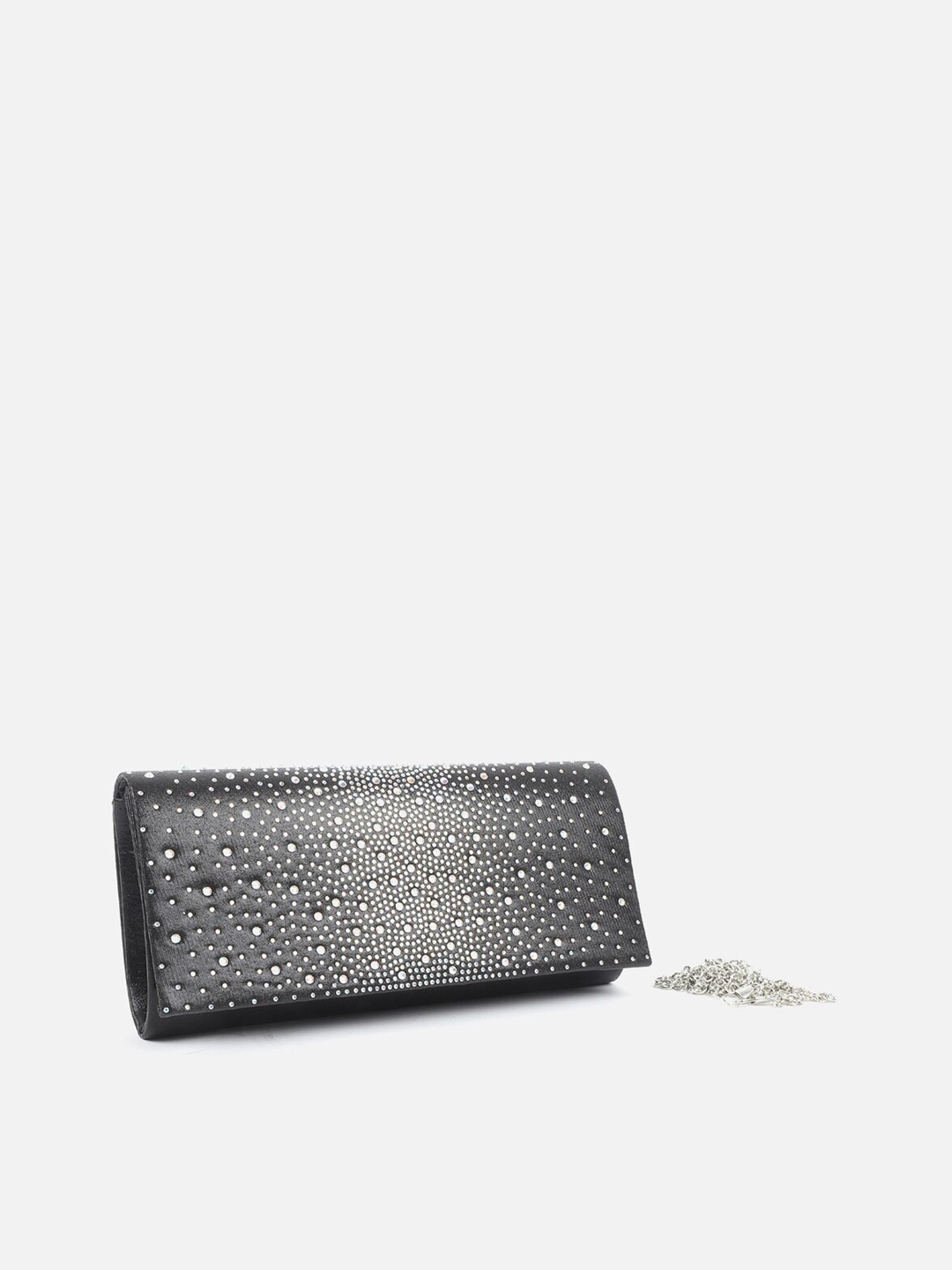 

Carlton London Self Design Purse With Detachable Sling, Black