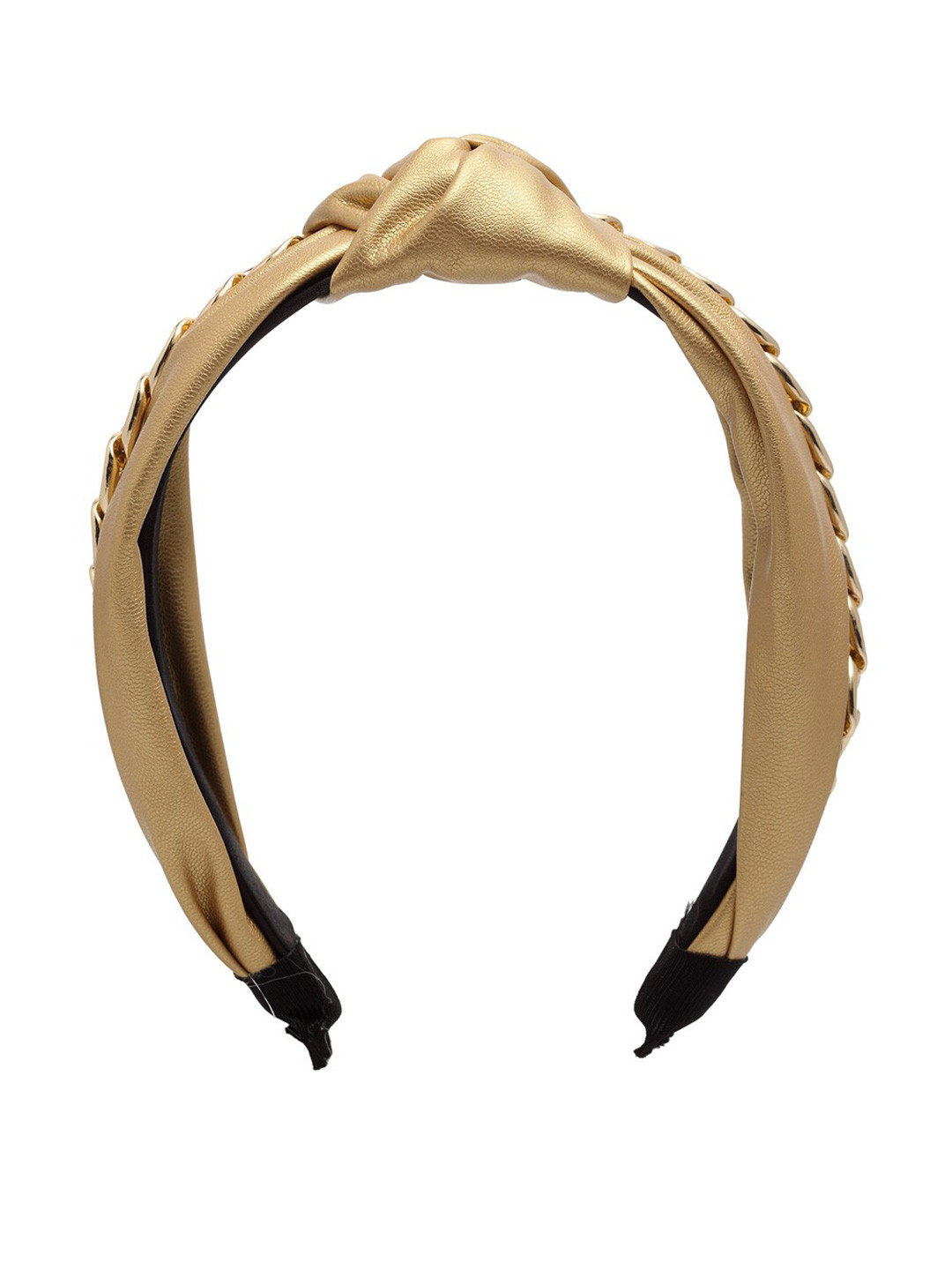 

Ferosh Leather Chained Hairband, Gold