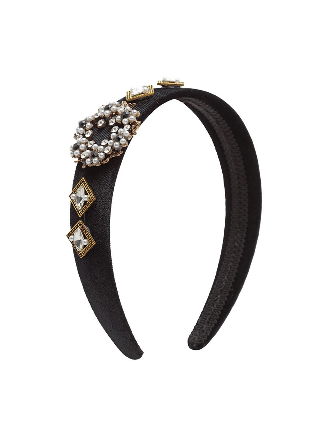 

Ferosh Crystals Embellished Hairband, Black