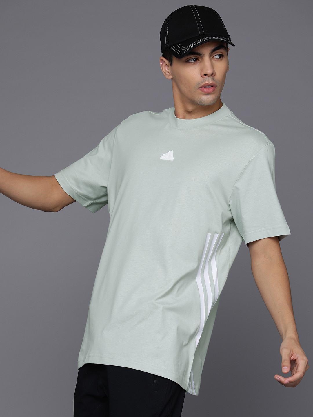 

ADIDAS Future Icons 3-Stripes Pure Cotton T-shirt, Sea green