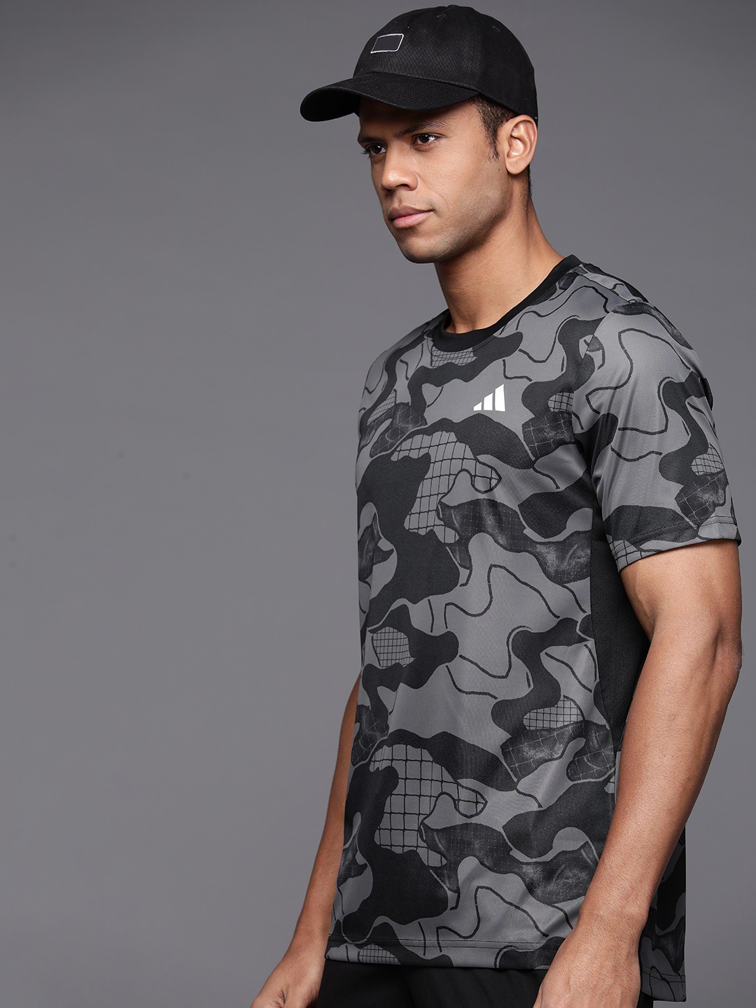 

ADIDAS Club Graphic Camouflage Printed Tennis T-shirt, Grey