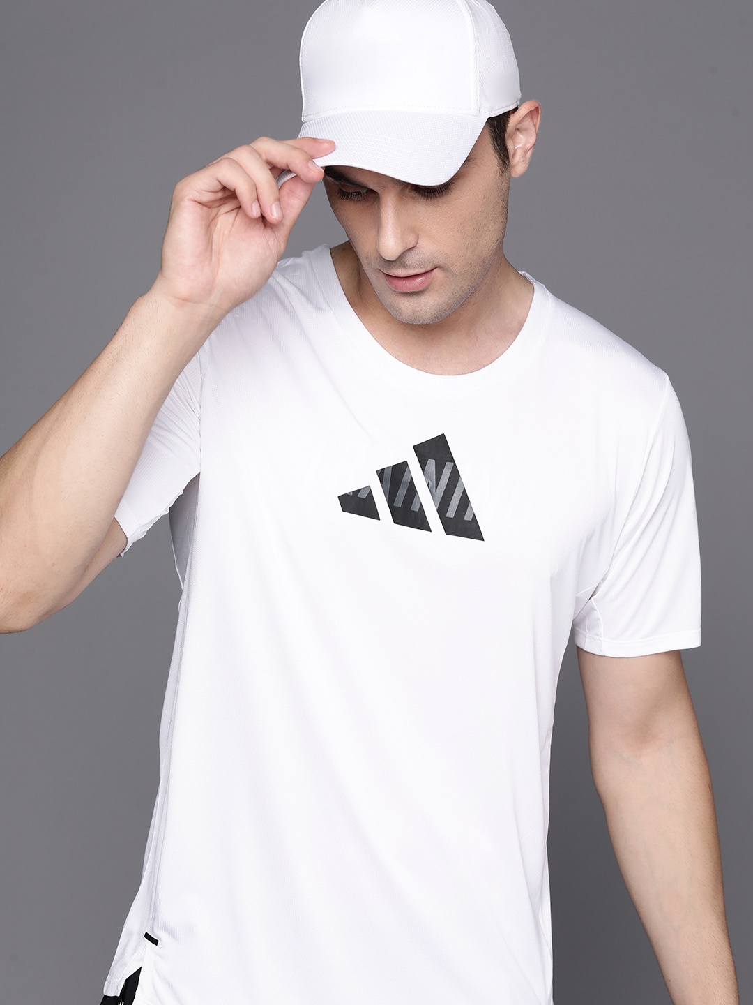 

ADIDAS Men D4M WOGFX Brand Logo Printed Training T-shirt, White