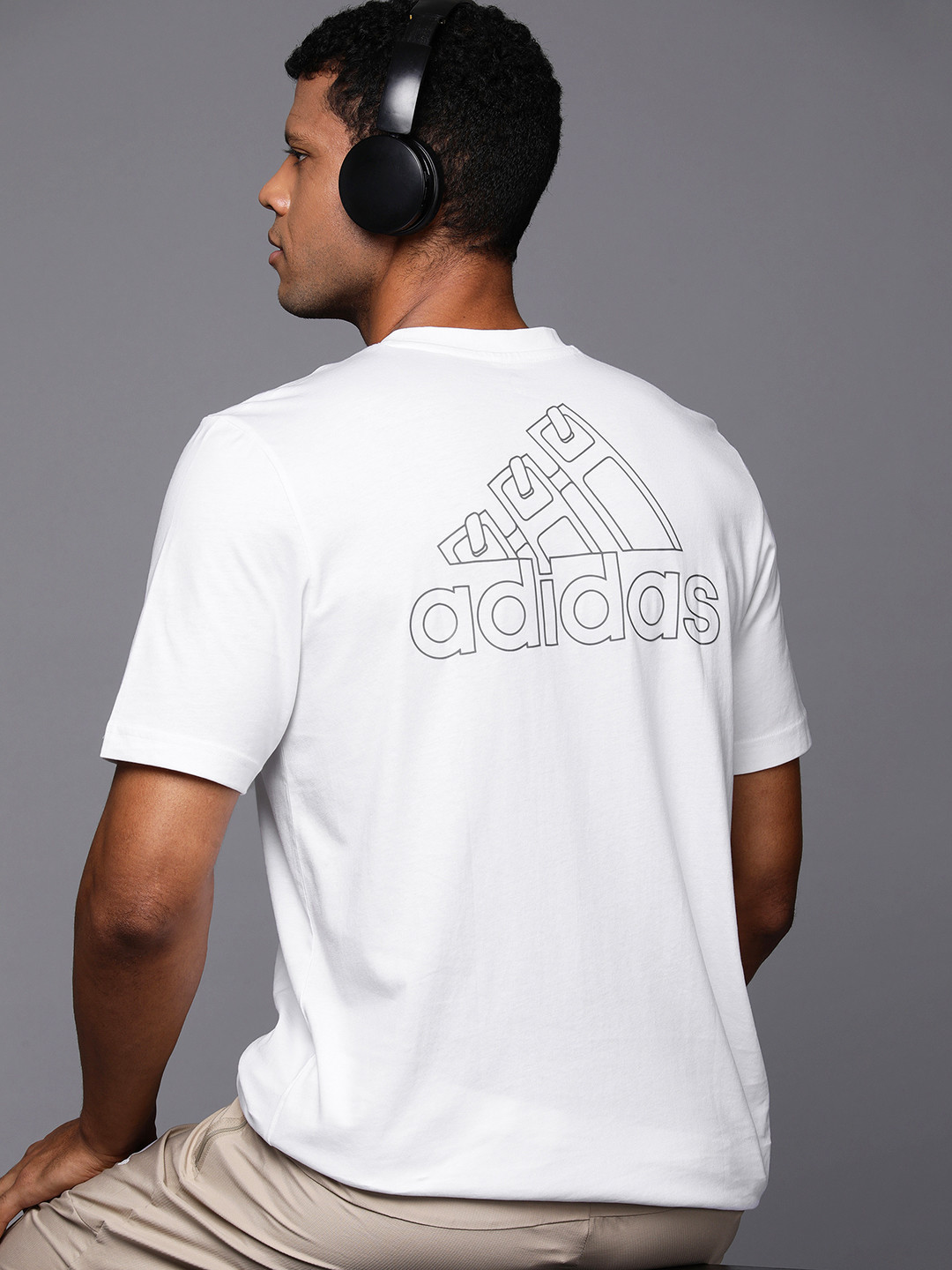 

ADIDAS Brand Logo Printed Pure Cotton UNDEN PKT T-shirt, White