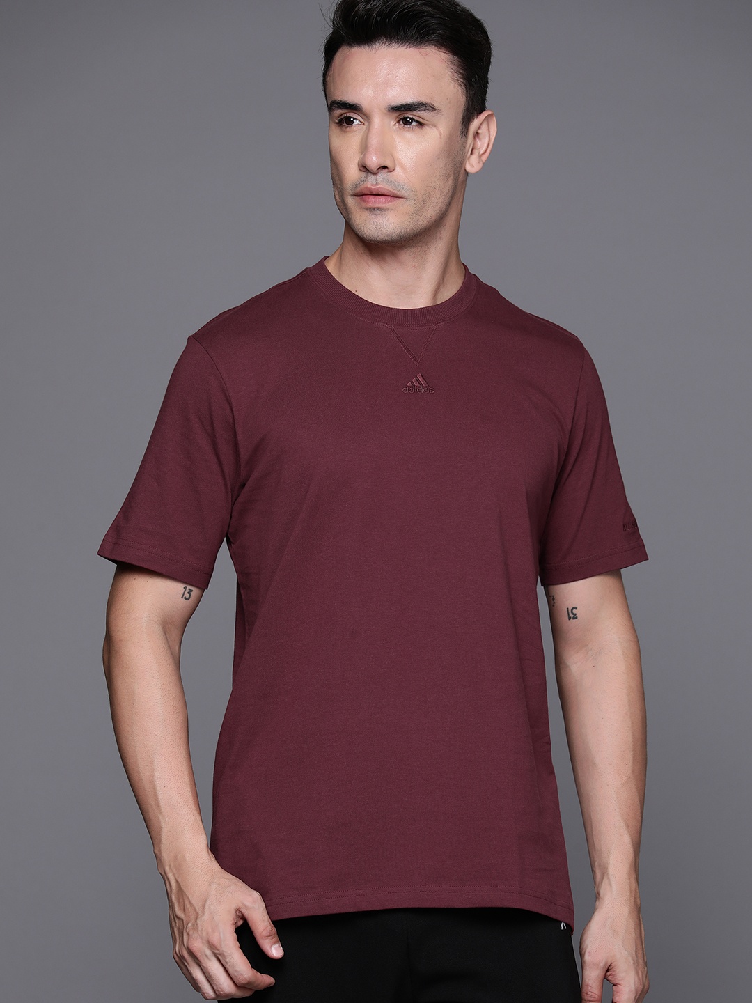 

ADIDAS Pure Cotton Sports T-shirt, Maroon