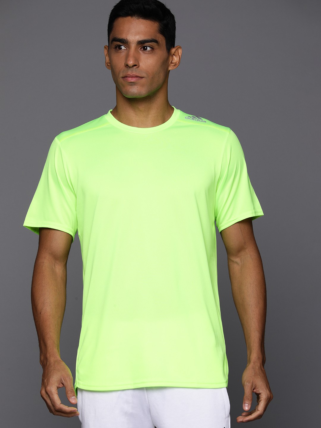 

ADIDAS Brand Logo Detail Aeroready D4R Running T-shirt, Fluorescent green