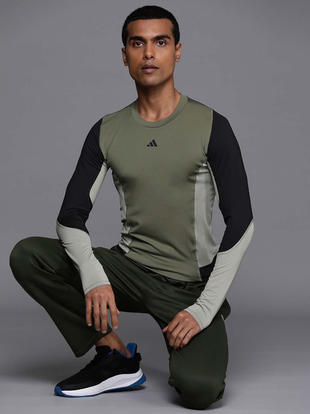 

ADIDAS Techfit Colourblock Training T-shirt, Olive